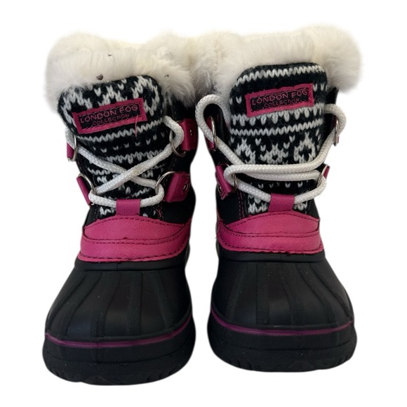 London Fog Lottle Collection Tottenham Toddler Girl Faux Fur Snow Boots Size 7 - Picture 1 of 8